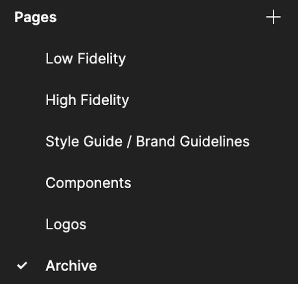 A structured file showing labeled pages